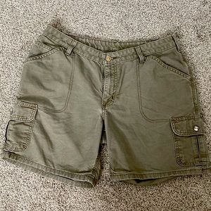 Womens Carhartt Cargo Shorts Khaki Green Size 12